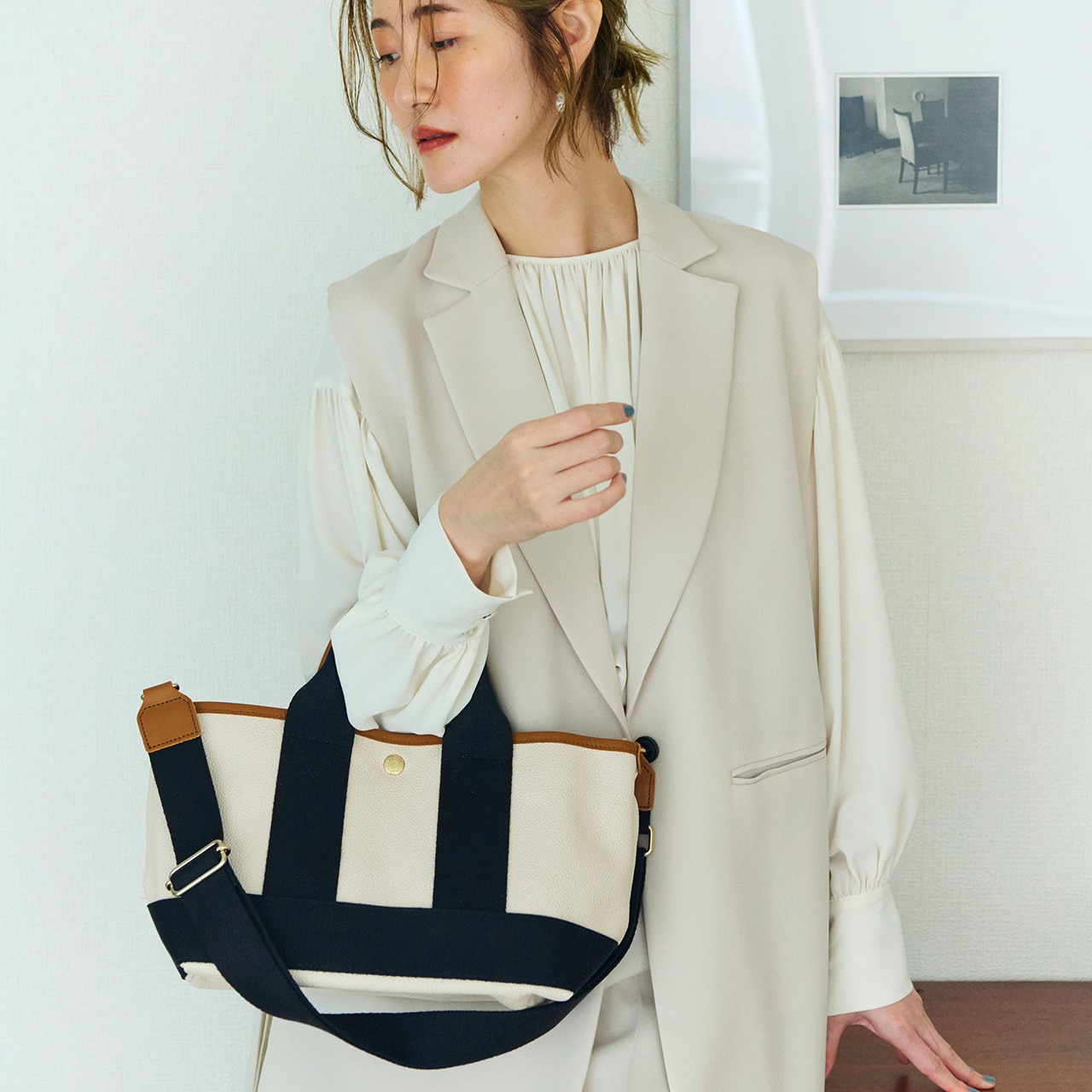 【Breath TOPKAPI】SCOTCH GRAIN スコッチグレイン ショルダー付き ミニ トート バッグ