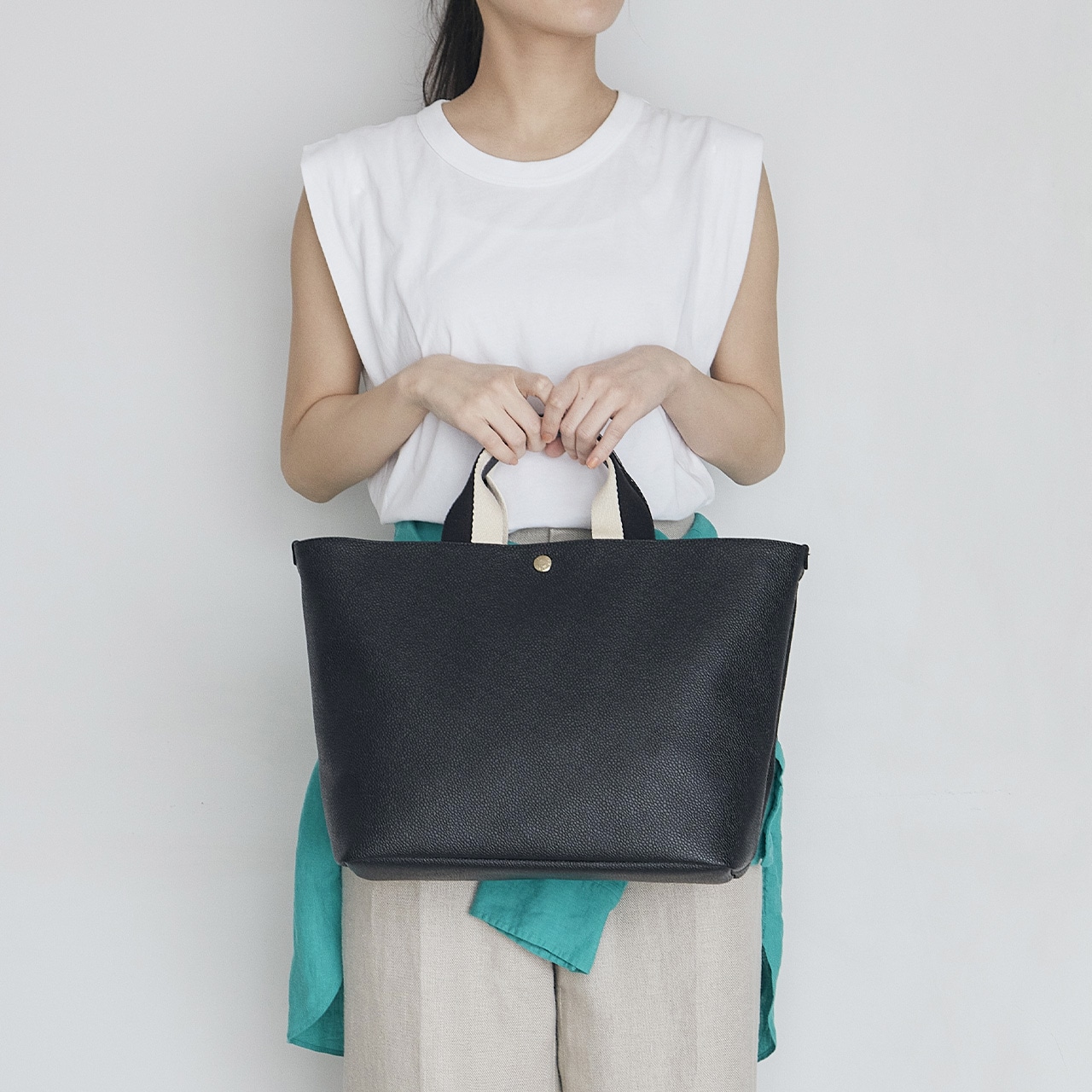【Breath TOPKAPI】スコッチグレイン プレーン バイカラーハンドル A4 トートバッグ