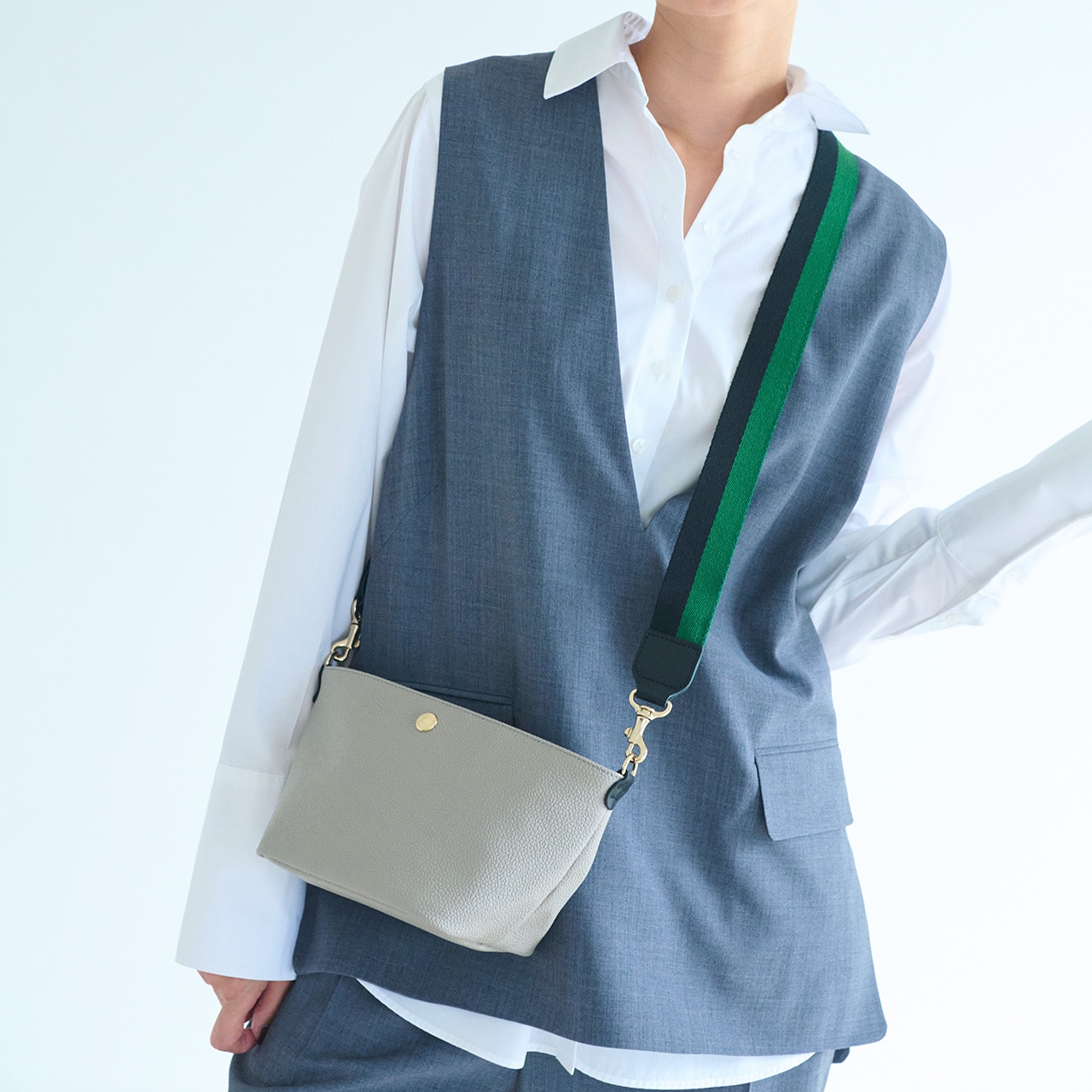 【Breath TOPKAPI】スコッチグレイン プレーン バイカラー ミニ ショルダーバッグ