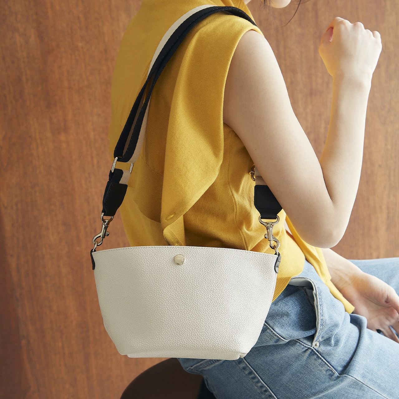 【Breath TOPKAPI】スコッチグレイン プレーン バイカラー ミニ ショルダーバッグ