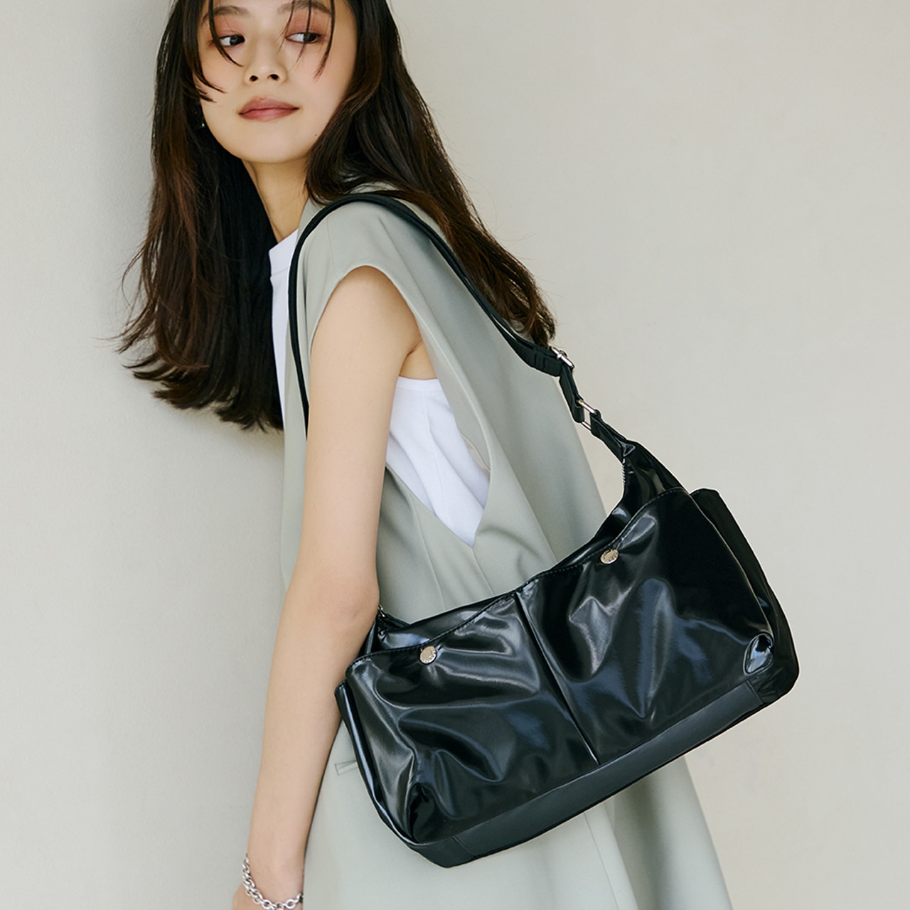 【Breath TOPKAPI】【軽量430g】Train 防水ポリエステル ワイド ショルダーバッグ