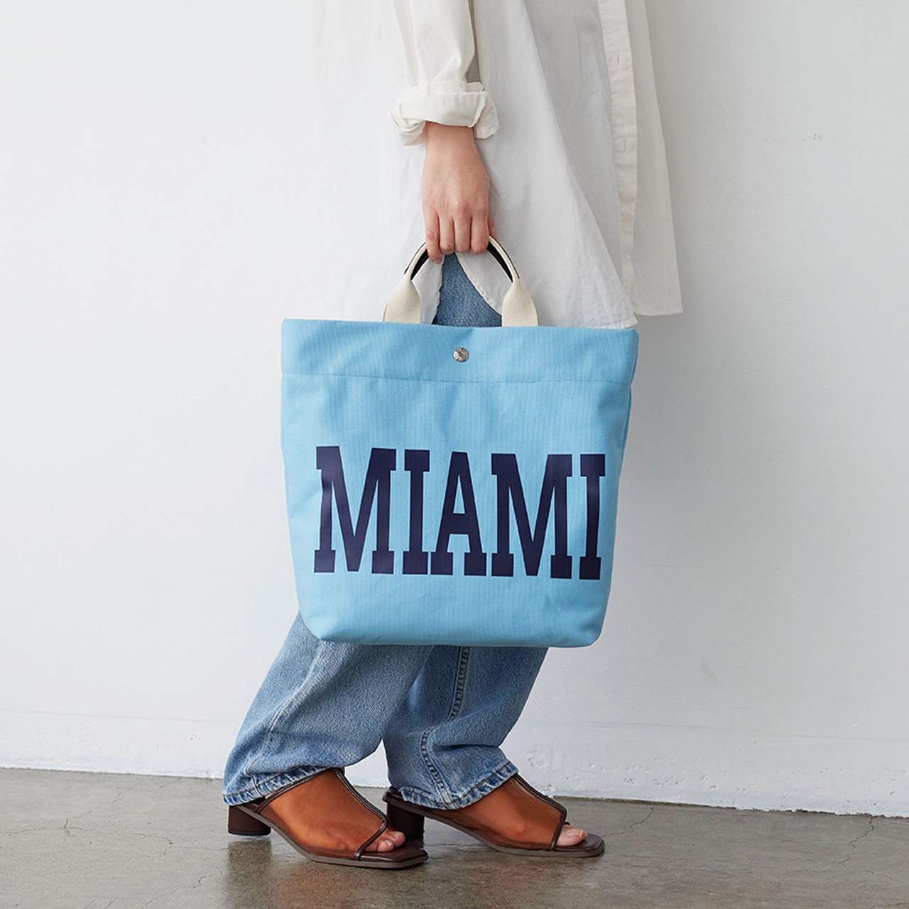 【Breath TOPKAPI】シティ プリント キャンバス スクエアトートバッグ / ショルダー付き