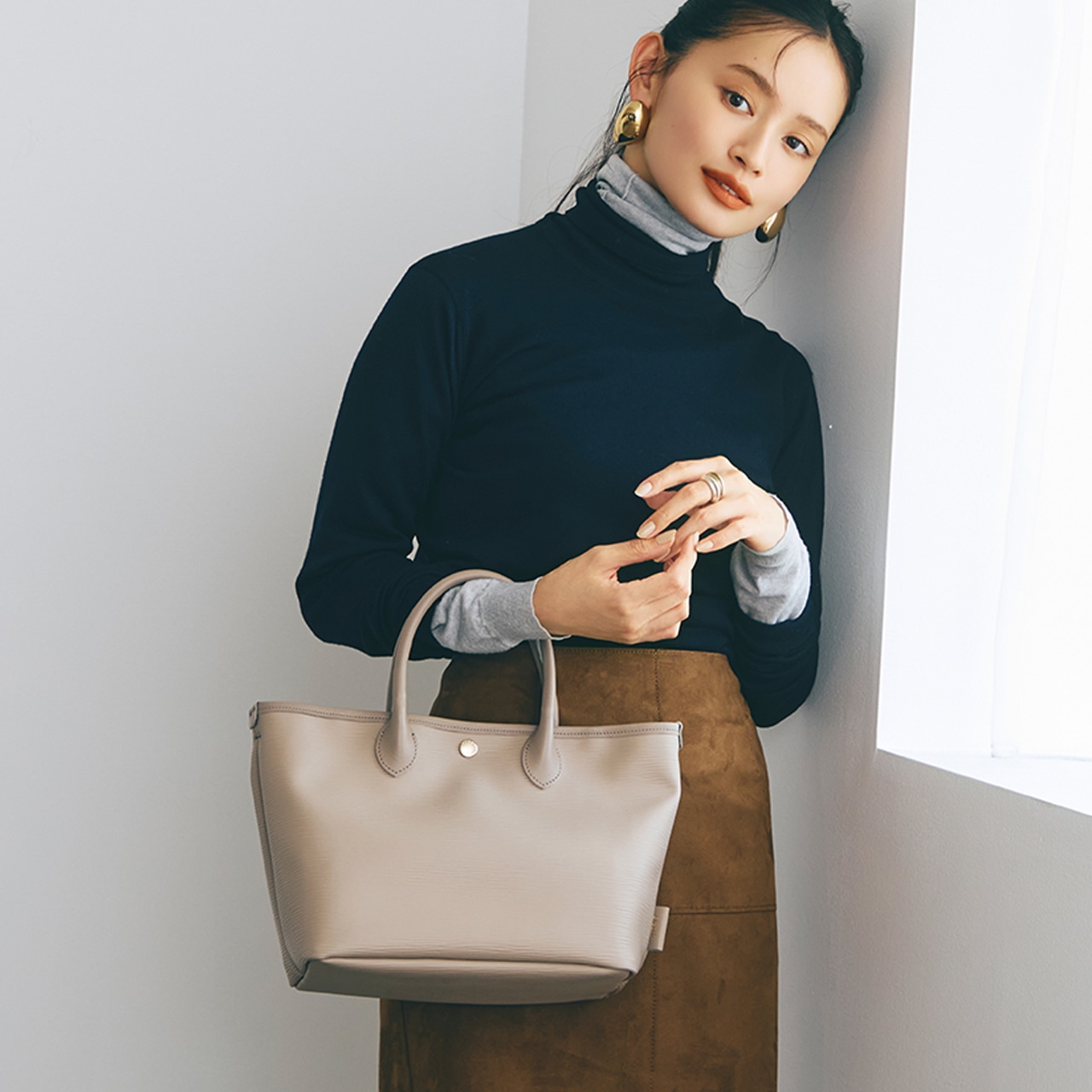 【Breath TOPKAPI】RIPPLE リプル レザーハンドル ミニ トートバッグ