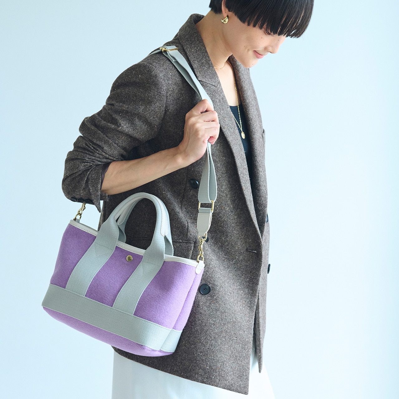 【Breath TOPKAPI】イタリアンフェルト ショルダー付 ミニ トートバッグ S