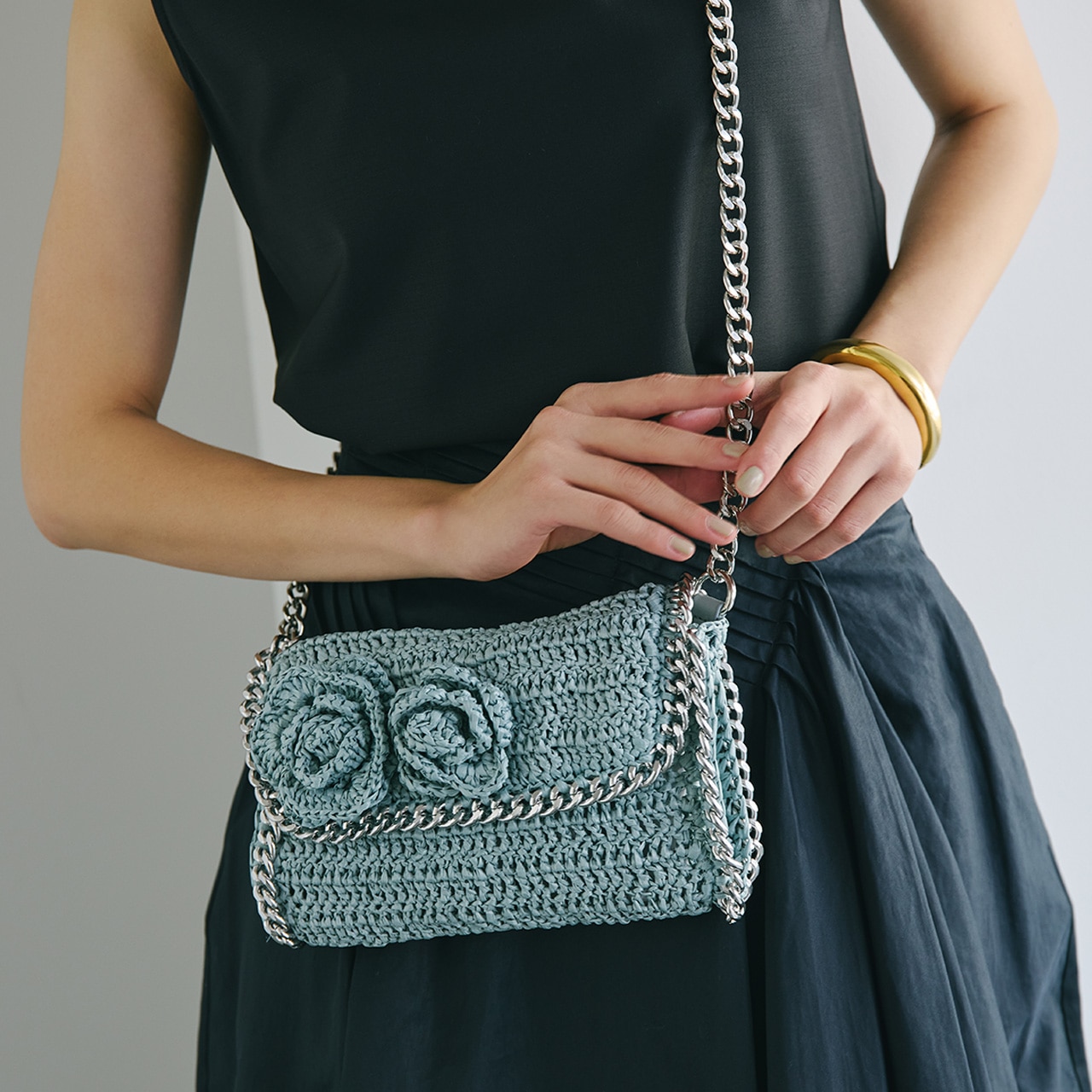 【TREASURE TOPKAPI】フラワーモチーフ チェーン ショルダーバッグ