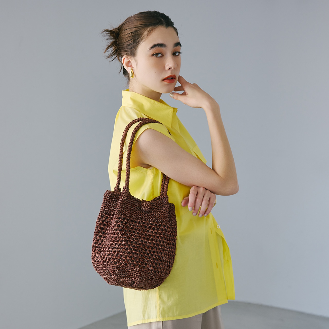 【TREASURE TOPKAPI】メタリック ラウンド トートバッグ