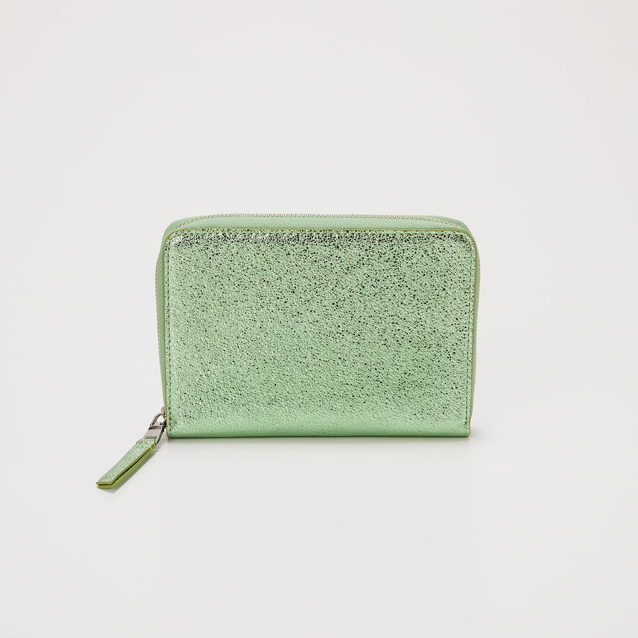 【TREASURE TOPKAPI】ウォッシュド レザー メタリック ラウンドファスナー 二つ折り財布/パスポート対応