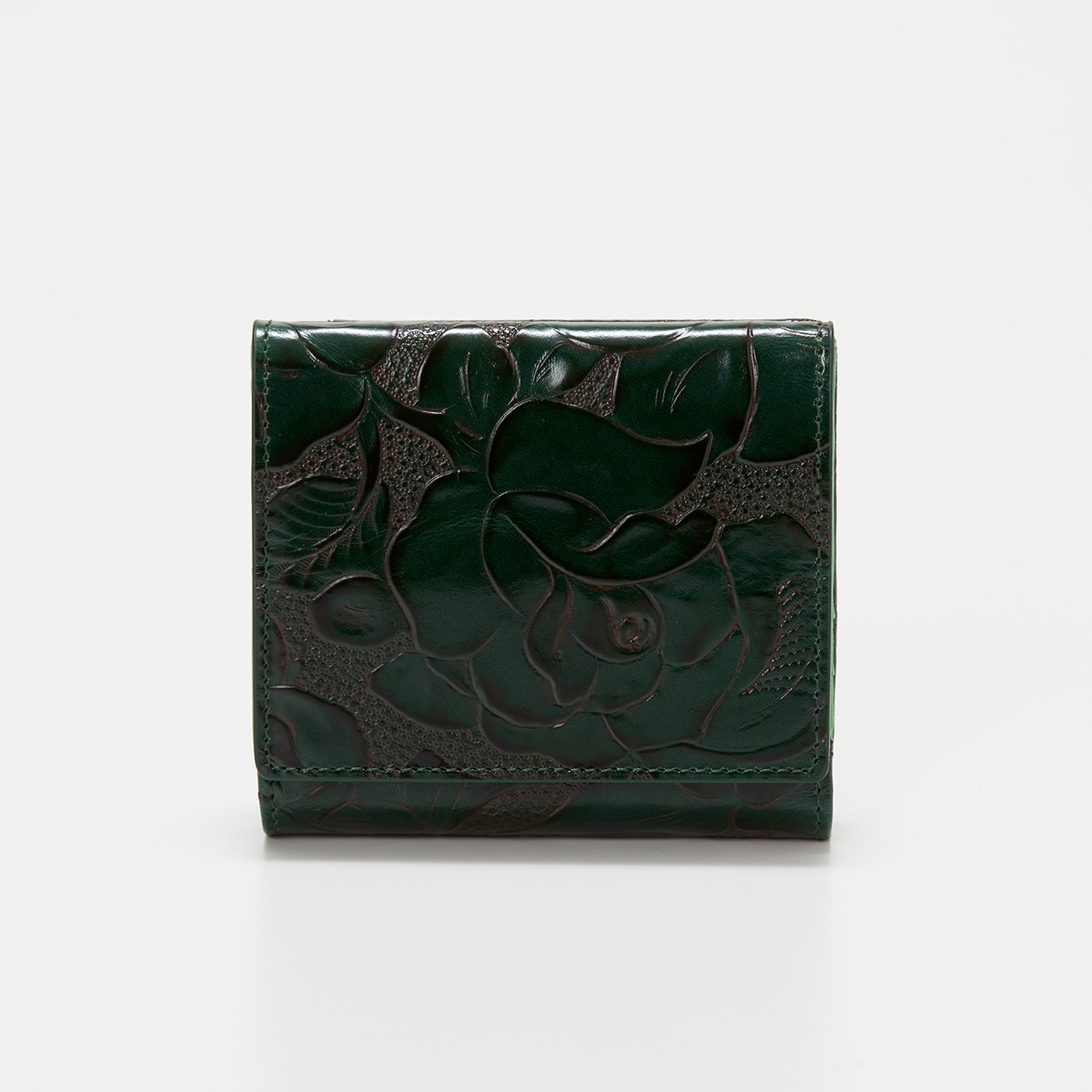 【TREASURE TOPKAPI】ローズエンボス ツヤ レザー 二つ折り財布