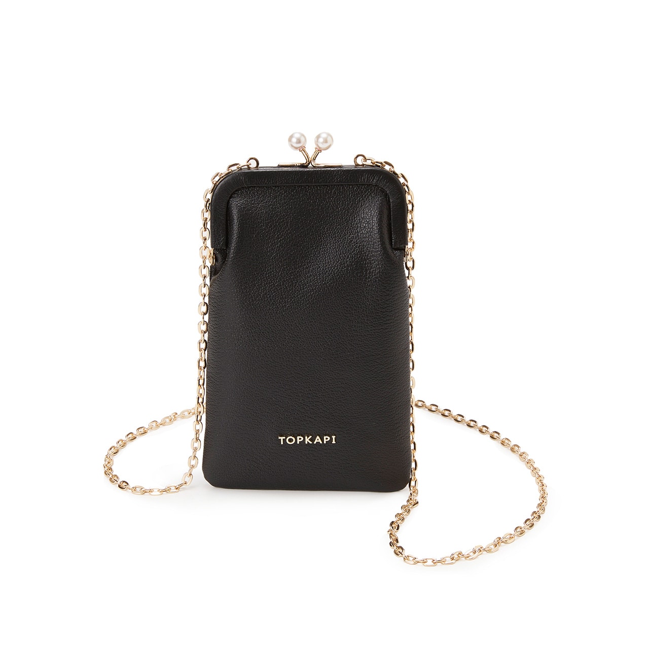 【TOPKAPI】シュリンクレザー パール チェーン ショルダー バッグ / スマホショルダー