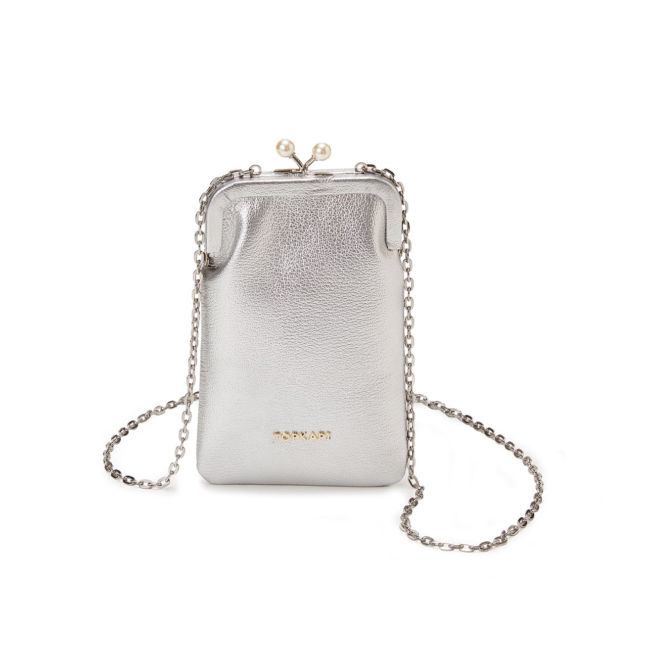 【TOPKAPI】シュリンクレザー パール チェーン ショルダー バッグ / スマホショルダー