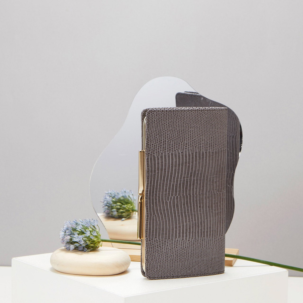 【TOPKAPI】LUCIA ルチア イタリアンレザー リザード型押し がま口長財布