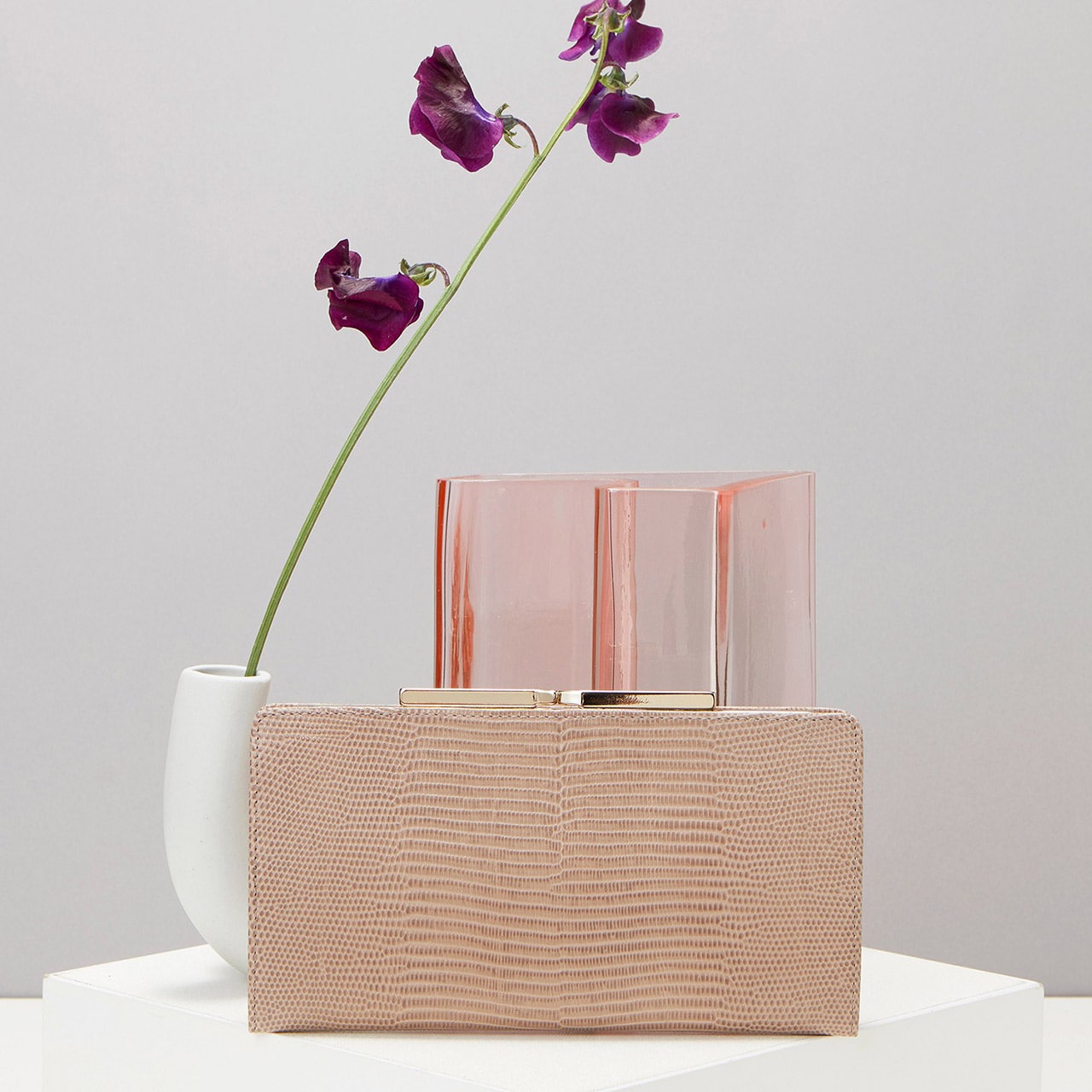 【TOPKAPI】LUCIA ルチア イタリアンレザー リザード型押し がま口長財布