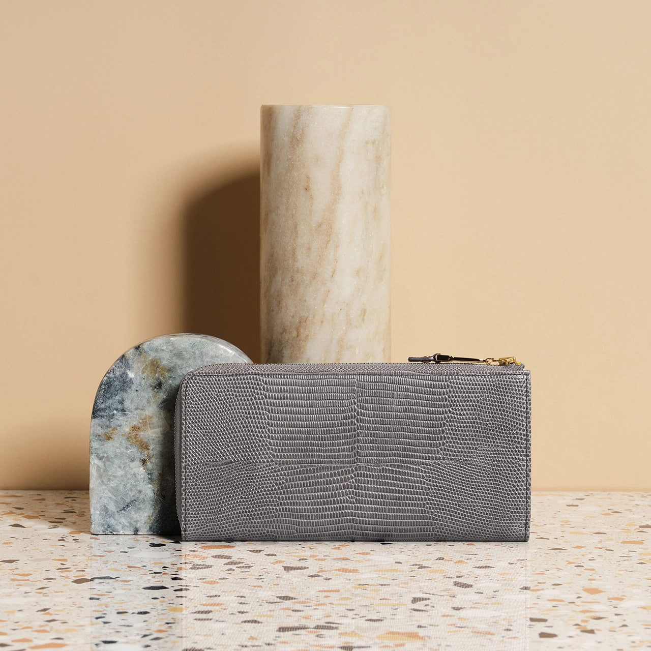 【TOPKAPI】LUCIA ルチア イタリアンレザー リザード型押し Lファスナー マチ付き 長財布マチ付き