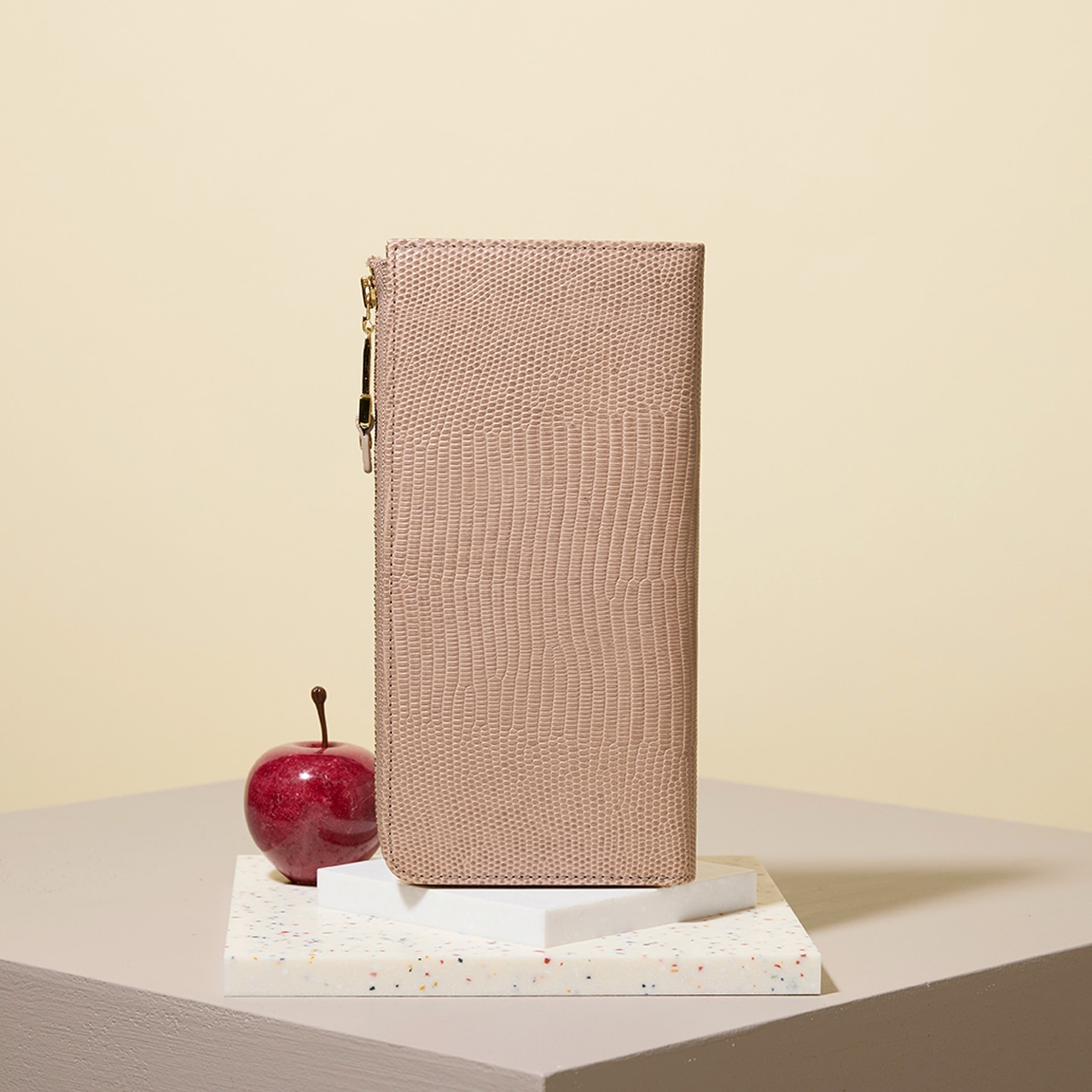 【TOPKAPI】LUCIA ルチア イタリアンレザー リザード型押し Lファスナー マチ付き 長財布マチ付き