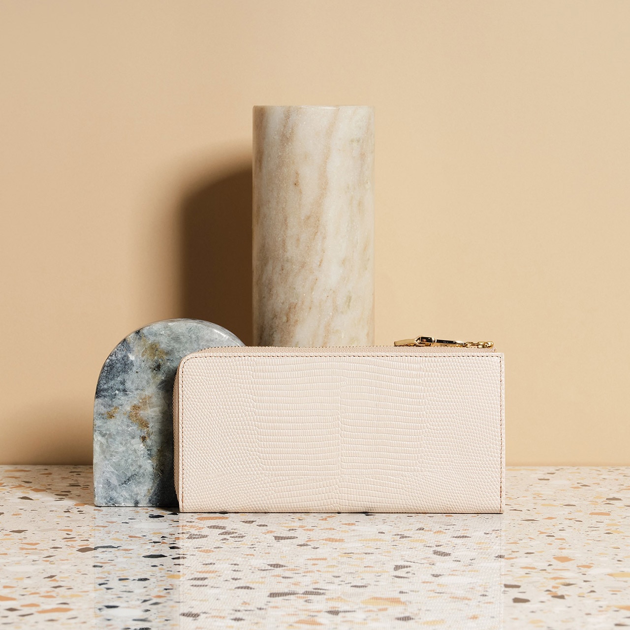 【TOPKAPI】LUCIA ルチア イタリアンレザー リザード型押し Lファスナー マチ付き 長財布マチ付き