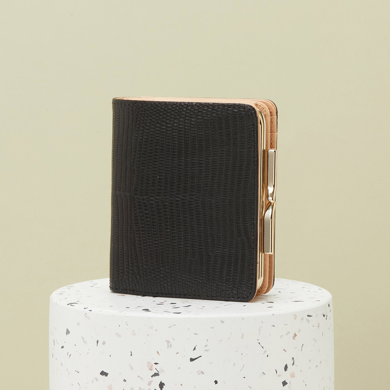 【TOPKAPI】LUCIA ルチア イタリアンレザー リザード型押し がま口 二つ折り財布