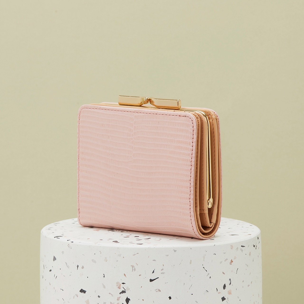 【TOPKAPI】LUCIA ルチア イタリアンレザー リザード型押し がま口 二つ折り財布