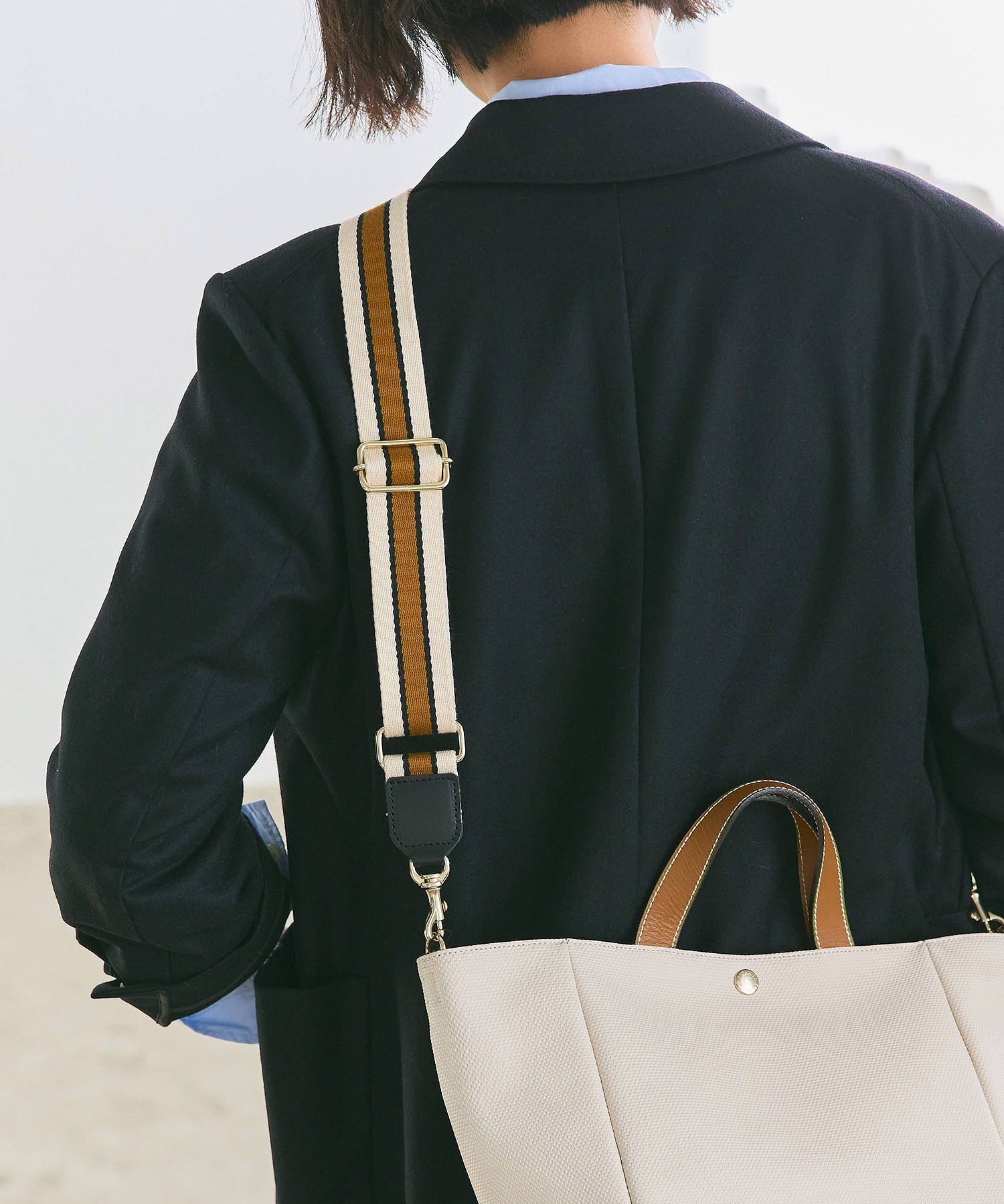 【Breath TOPKAPI】アクリル ストライプ ショルダーベルト 38mm