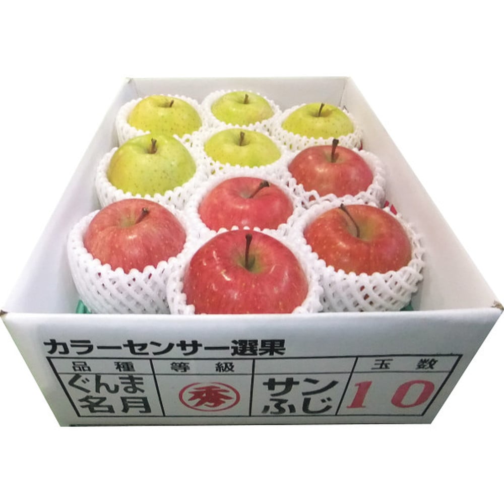 ◆【お歳暮限定】青森県産 サンふじ・ぐんま名月（2.5kg）◇メーカー直送 ▼返品・キャンセル不可【他商品との同時購入不可】