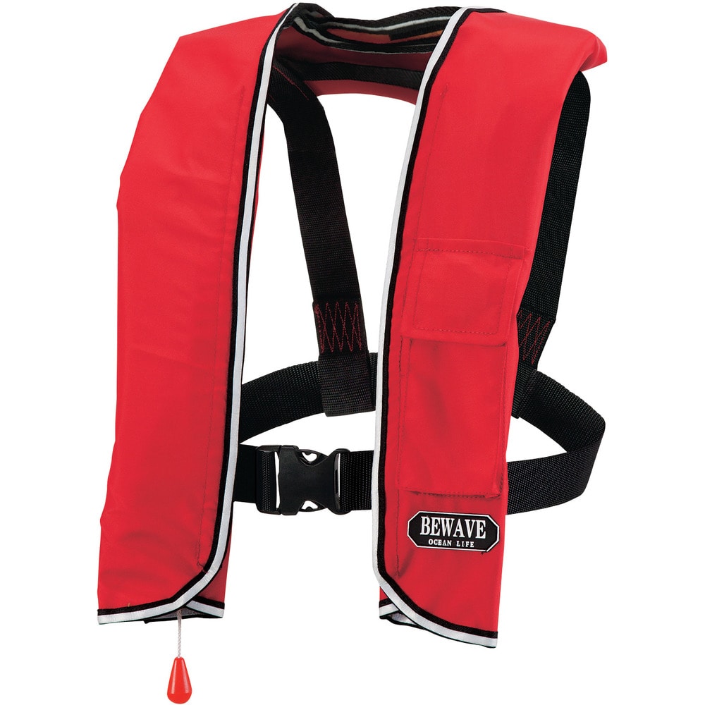 手動膨張式ショルダータイプ 小型船舶用ライフジャケット レッド メーカー直送 ▼返品・キャンセル不可【他商品との同時購入不可】