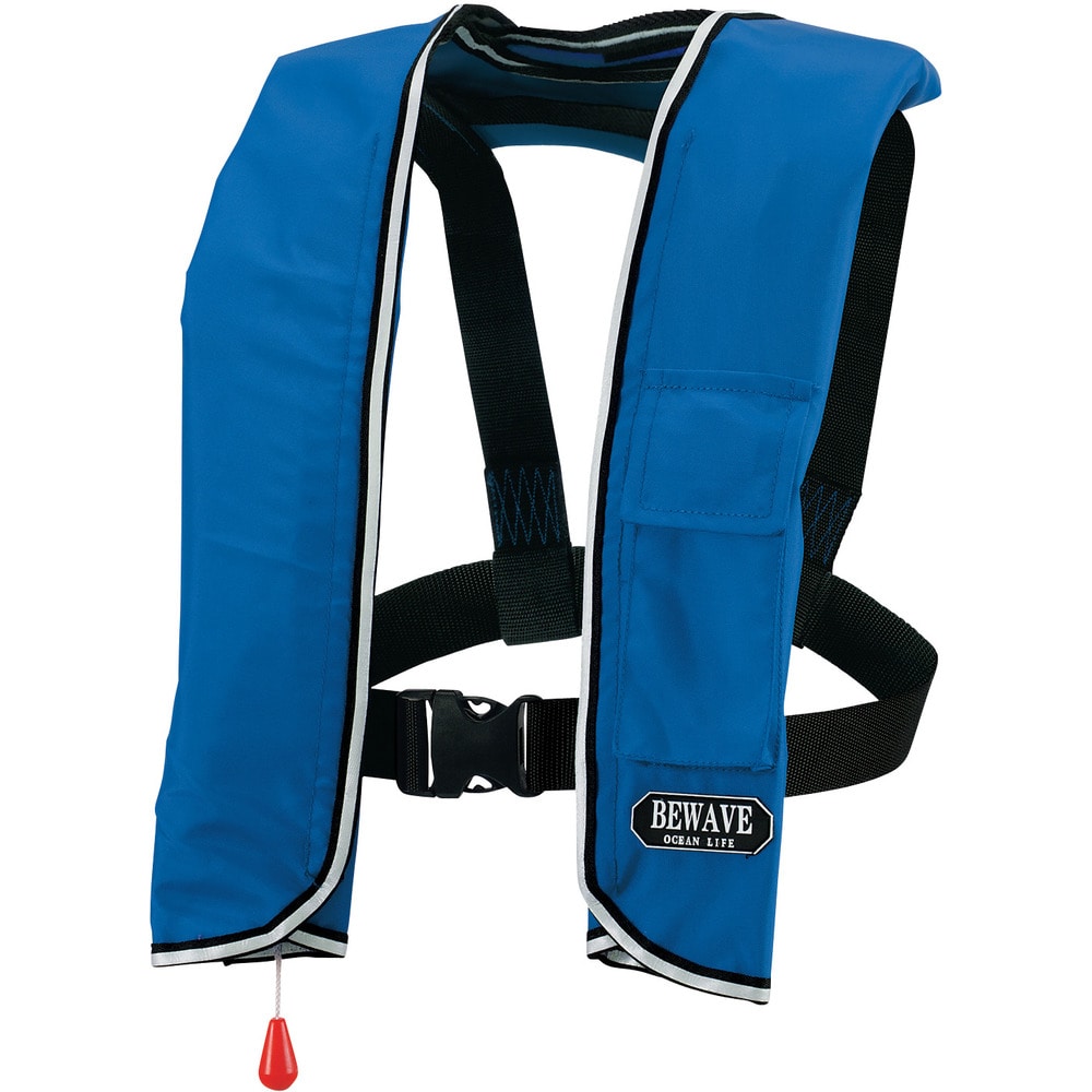 手動膨張式ショルダータイプ 小型船舶用ライフジャケット ブルー メーカー直送 ▼返品・キャンセル不可【他商品との同時購入不可】