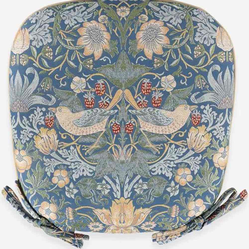 いちご泥棒 ダイニングシートクッション LN1710 ブルー 【直送品】 返品・キャンセル・他商品と同時購入は不可