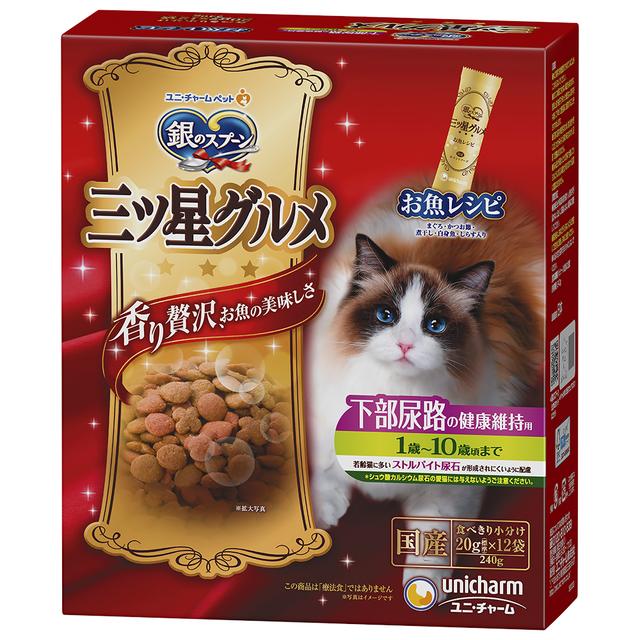 ユニチャーム 三ツ星グルメ 下部尿路の健康維持用 1歳~10歳頃まで お魚レシピ 240g