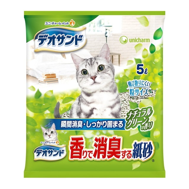 デオサンド香りで消臭する紙砂ナチュラルグリーン 5L