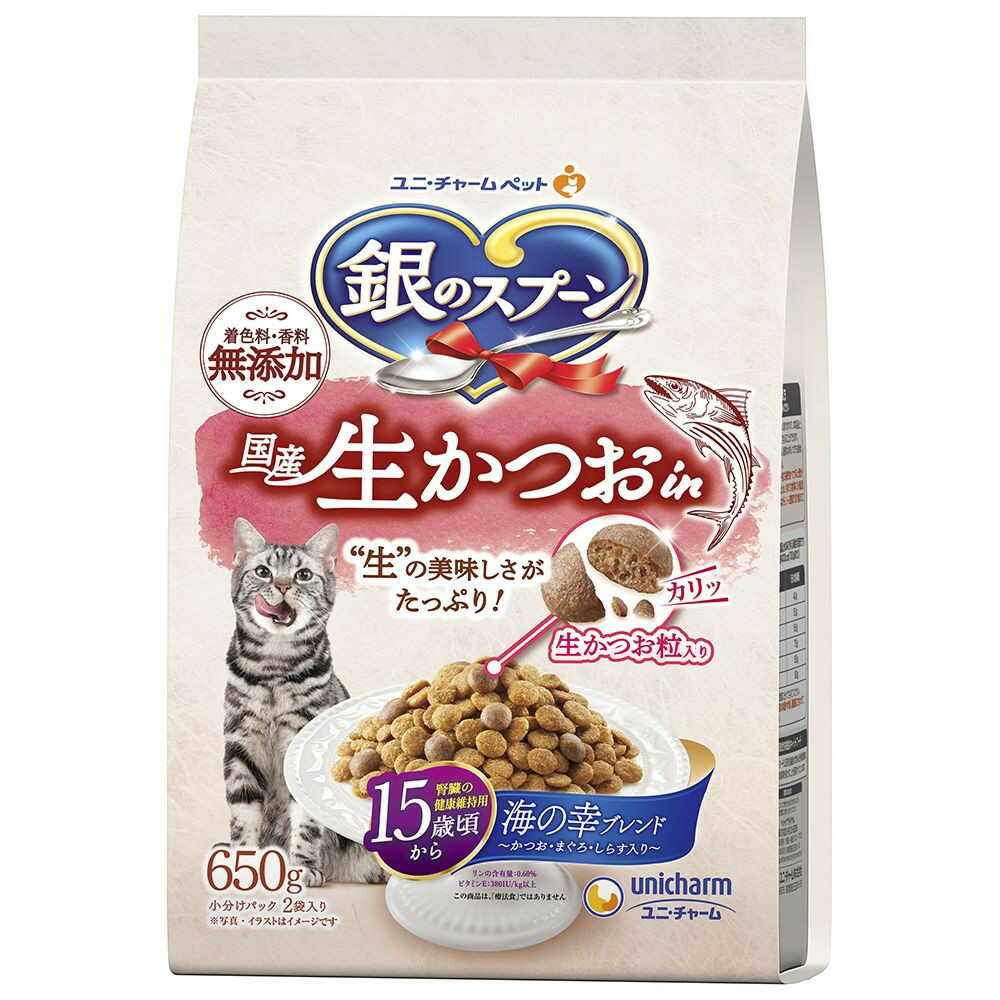 ユニ・チャーム 銀のスプーン 国産生かつおin 15歳頃から 650g