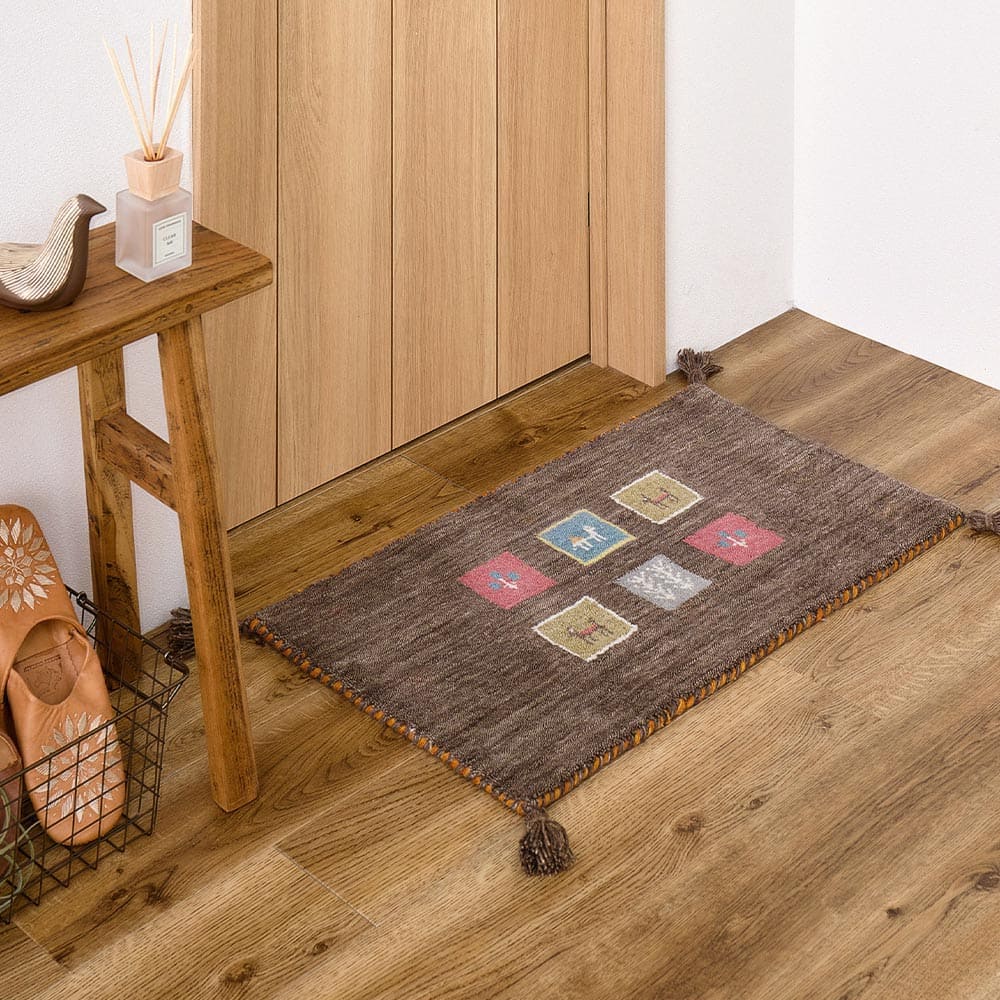 ギャッベ TX 60X90 ブラウン   【直送品】 返品・キャンセル・他商品と同時購入は不可