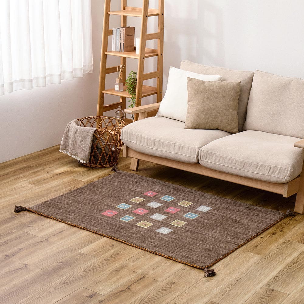 ギャッベ TX 130X190 ブラウン   【直送品】 返品・キャンセル・他商品と同時購入は不可