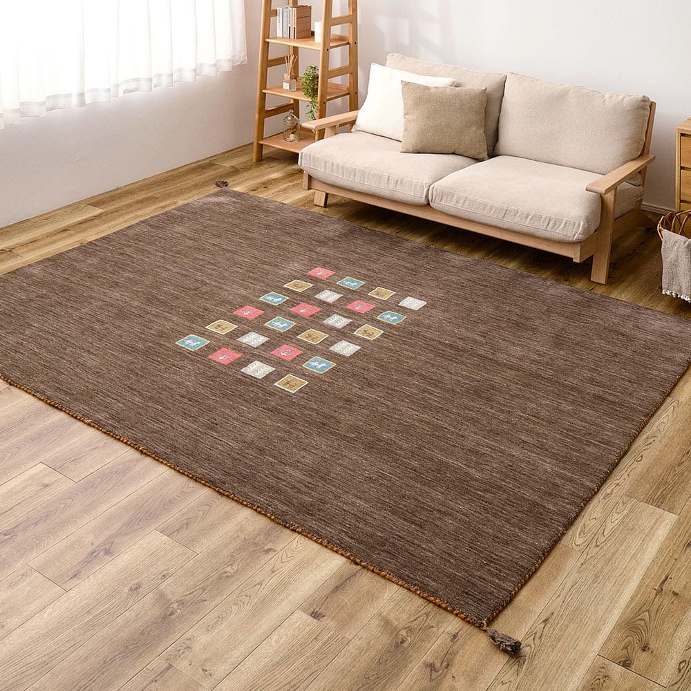 ギャッベ TX 190X240 ブラウン   【直送品】 返品・キャンセル・他商品と同時購入は不可