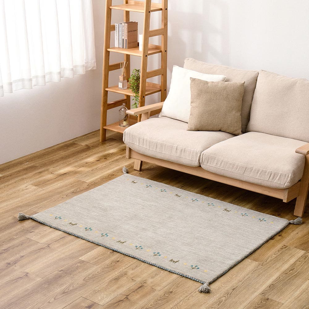 ギャッベ TX 100X140 グレー   【直送品】 返品・キャンセル・他商品と同時購入は不可