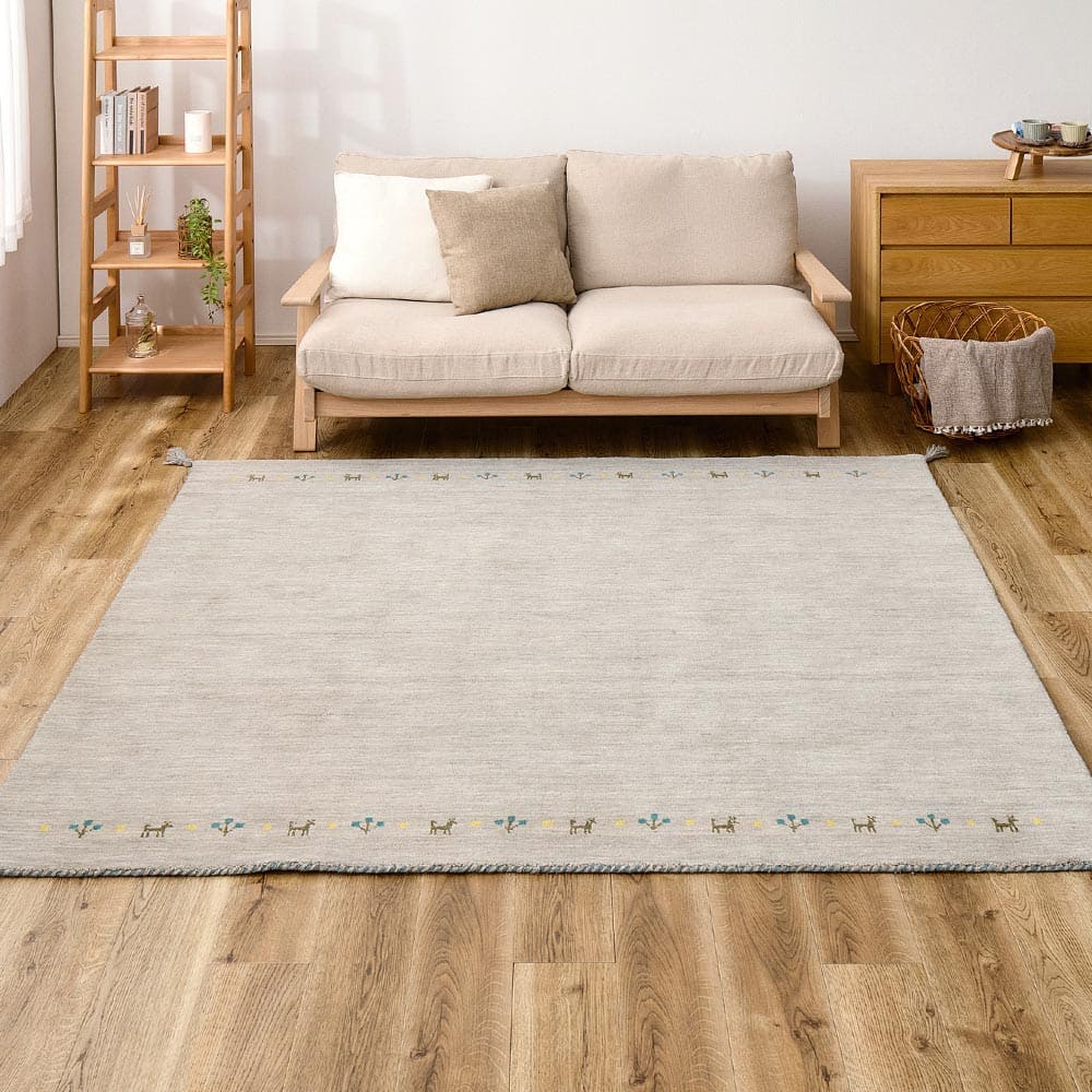 ギャッベ TX 190X240 グレー   【直送品】 返品・キャンセル・他商品と同時購入は不可