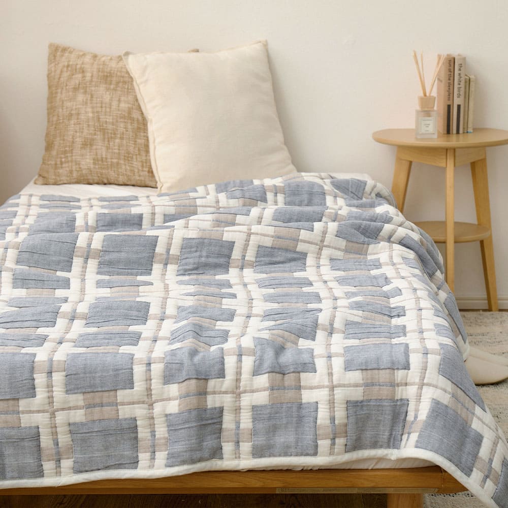 デザインガーゼケット ダブル 約180×200cm スクエア メーカー直送 ▼返品・キャンセル不可【他商品との同時購入不可】