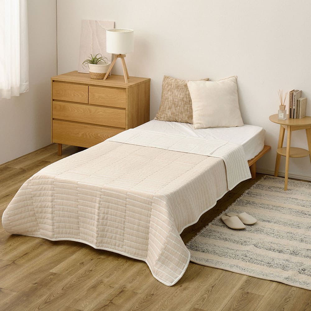 デザインガーゼケット ダブル 約180×200cm ライン メーカー直送 ▼返品・キャンセル不可【他商品との同時購入不可】