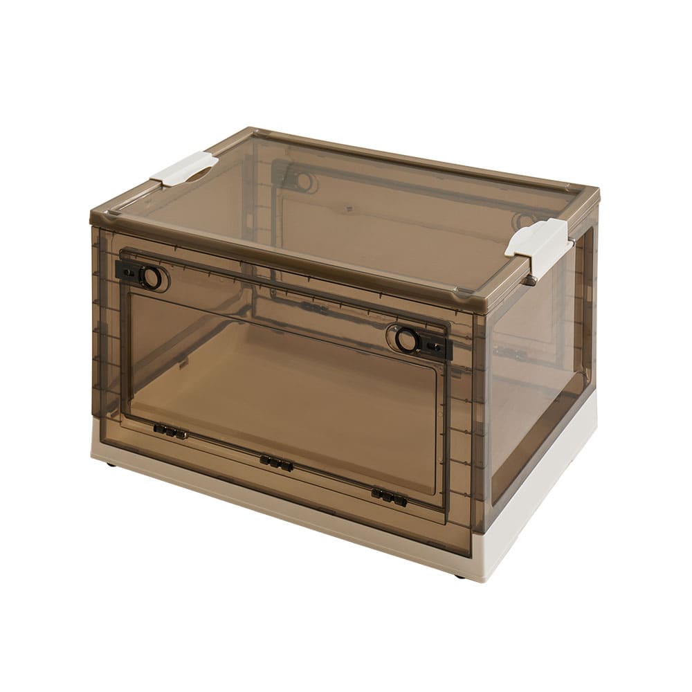 折りたたみ収納ボックス スモーク XL 66L 4個セット メーカー直送 ▼返品・キャンセル不可【他商品との同時購入不可】