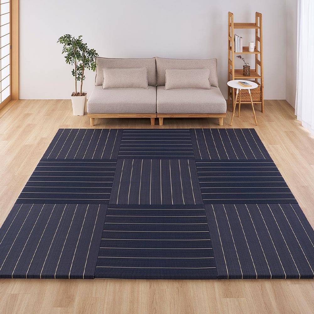 （9枚組）置き畳 凛 約82×82×2.5cm ブラック 【直送品】 返品・キャンセル・他商品と同時購入は不可