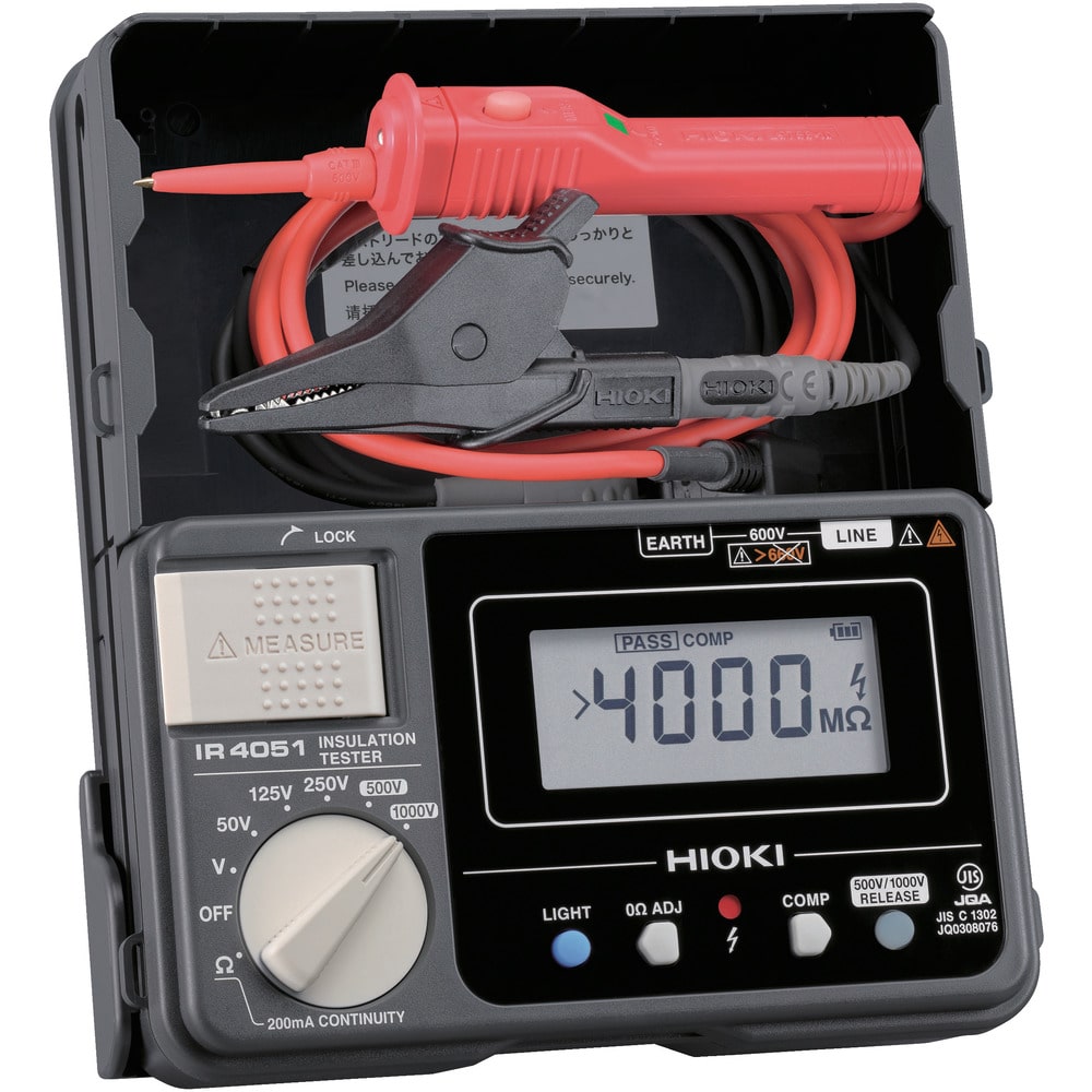 HIOKI デジタル絶縁抵抗計(5レンジ) スイッチ付きリード メーカー直送 ▼返品・キャンセル不可【他商品との同時購入不可】