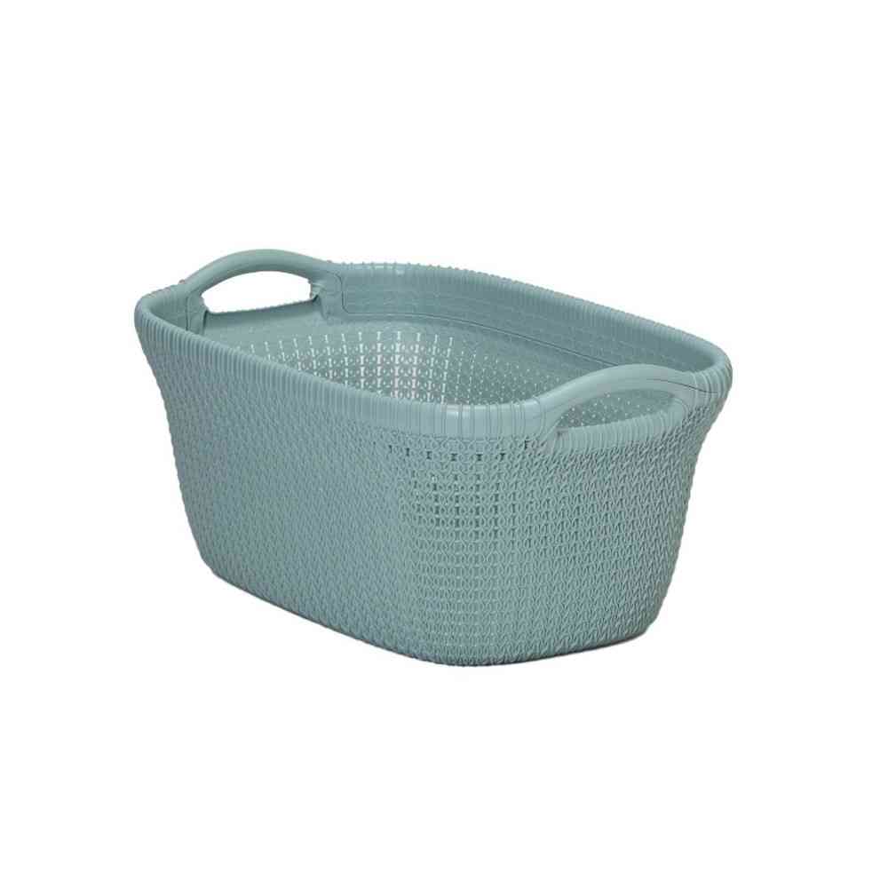 藤栄 Knit（ニット） ランドリーバスケット 40L ブルー CV-401