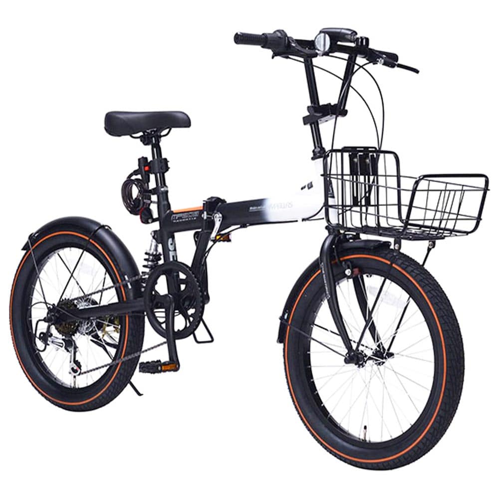 折りたたみセミファットバイク 6段変速 カゴ・リアサス MF208SE メーカー直送▼返品・キャンセル不可【他商品と同時購入不可