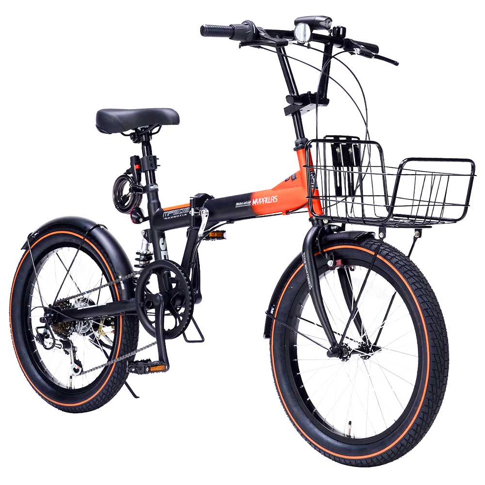 折りたたみセミファットバイク 6段変速 カゴ・リアサス MF208SE メーカー直送▼返品・キャンセル不可【他商品と同時購入不可