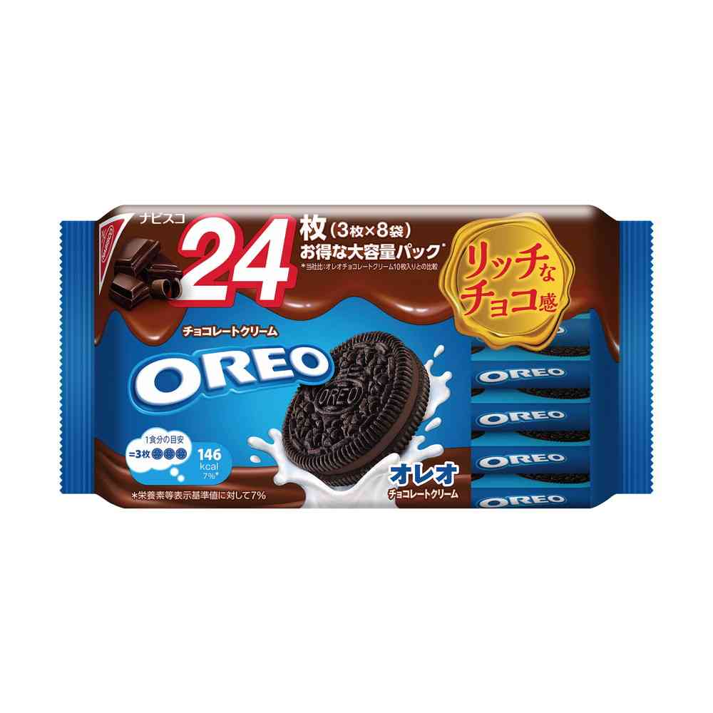 ◆モンテリーズ オレオ ファミリーパック チョコレートクリーム 24枚   【12個セット】