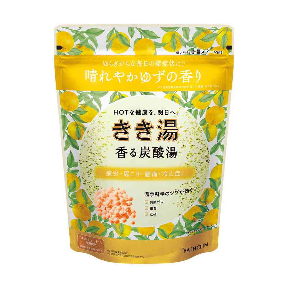 【医薬部外品】バスクリン きき湯 香る炭酸湯 ゆずの香り 360g