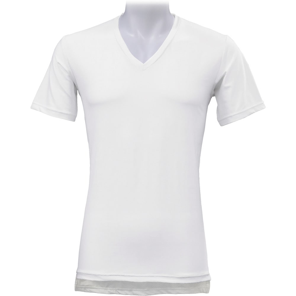氷撃 デオドライズテック 半袖Vネック ホワイト 2XL メーカー直送 ▼返品・キャンセル不可【他商品との同時購入不可】