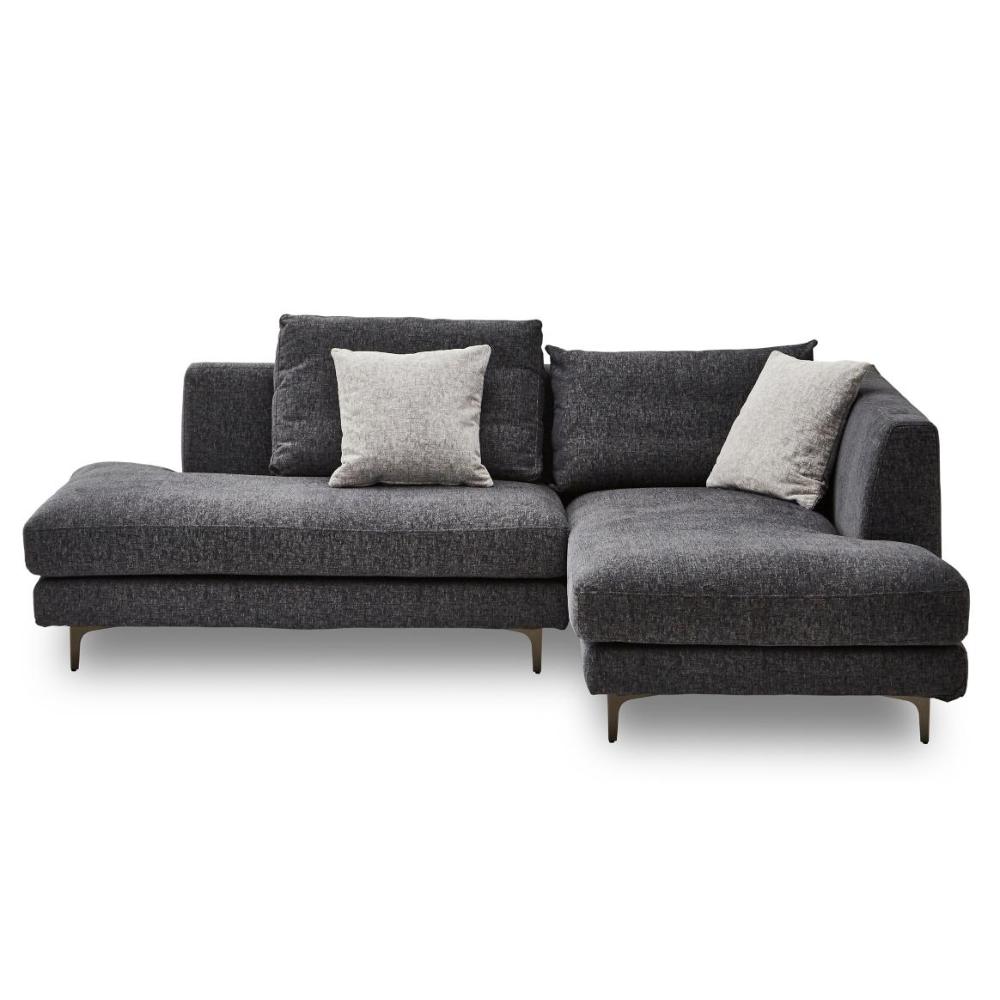 左カウチソファ レイモンズ 鉄脚タイプ ダークグレー メーカー直送 ▼返品・キャンセル不可【他商品との同時購入不可】