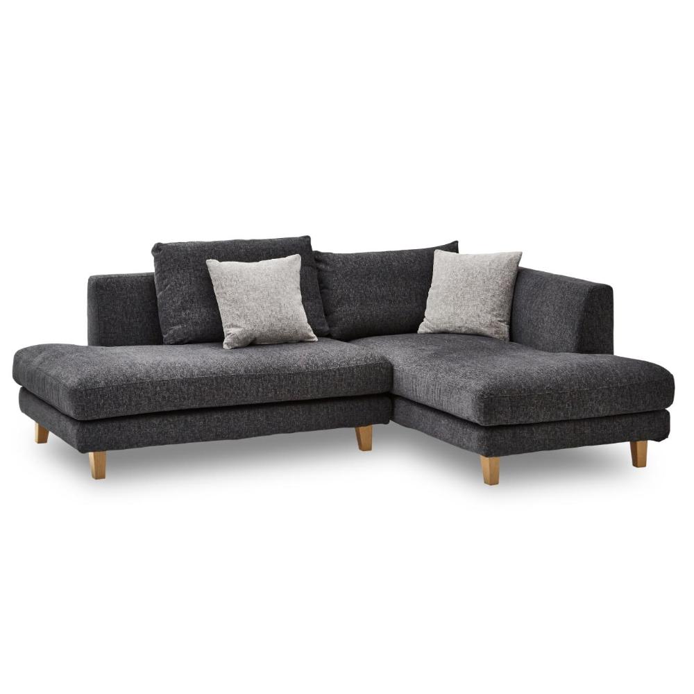 左カウチソファ レイモンズ ナチュラル脚タイプ ダークグレー メーカー直送 ▼返品・キャンセル不可【他商品との同時購入不可】