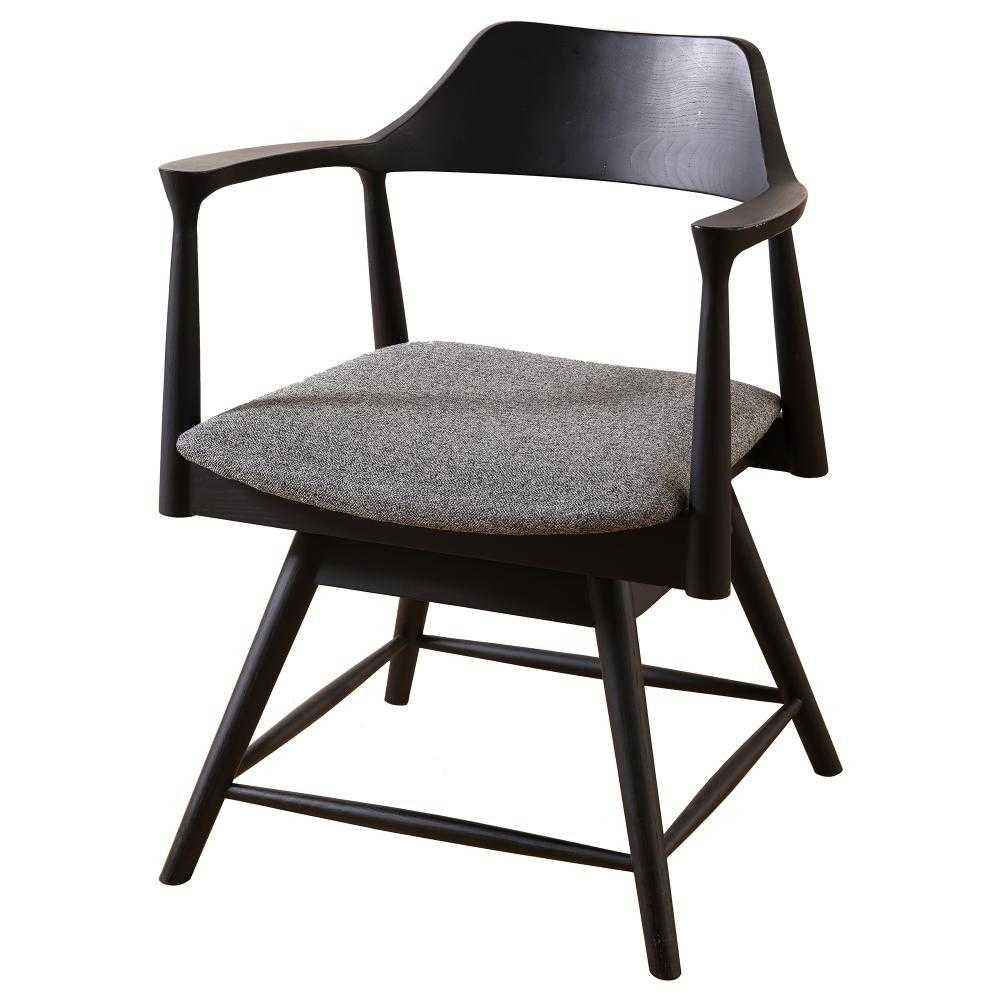 ダイニングチェア ロジャー 回転式 ブラック 合皮座面グレー メーカー直送 ▼返品・キャンセル不可【他商品との同時購入不可】