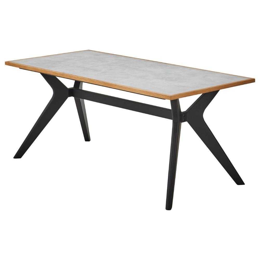 ラミン ダイニングテーブル 幅165cm ライトグレー メーカー直送 ▼返品・キャンセル不可【他商品との同時購入不可】