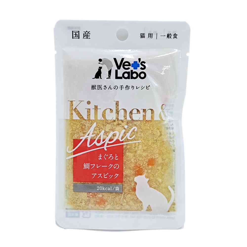 ジャパンペットコミュニケーションズ キッチン&アスピック 猫用 まぐろと鯛フレークアスピック 40g